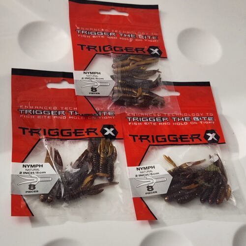 (3) RAPALA VMC TRIGGER The Bite X NYMPH NATURAL 2" 5cm 8 Per Pk Fishing Bait - £6.64 GBP