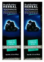 2X Brush Buddies Herbal Toothpaste Activated Charcoal Cool Mint 3.5 Oz Ea SEALED - £12.49 GBP