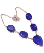 Blue Aventurine Pear &amp; Oval Cut Gemstone 925 Silver Overlay Handmade Y N... - $418.88 MXN