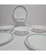 Corelle Green Winding Gate Dishes 3 Plates 4 Bowls Great Condition Repla... - $27.03 CAD
