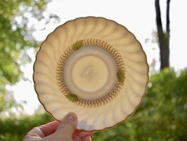 Syracuse Champlain Green Leaves Gold Trim Saucer Only 5 3/4&quot; - $8.95