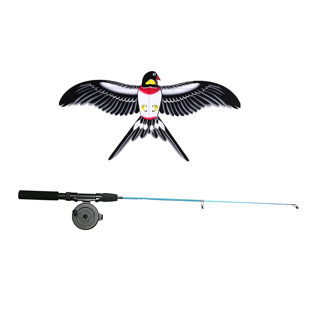 Kite Fishing Pole Cartoon Swallow Outdoor Kid Easy Fly Kids Toy Child Bird - £10.65 GBP