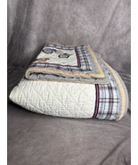 Pottery Barn Kids Trucks Quilt And Quilted Applique Standard Shams 28x 1... - £80.77 GBP