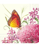 3-Ply Cocktail/Beverage Paper Napkins, 5&quot; x 5&quot; Allium Garden Cream - $12.80 CAD
