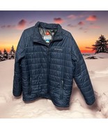 Columbia Omni Heat Winter Puffer Jacket Coat Men L Blue- 3 Zipper Pockets  - $46.75