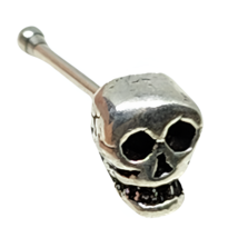 Skull Nose Stud 22g (0.6mm) 925 Sterling Silver Ball End Stud Nose Jewellery - £4.16 GBP