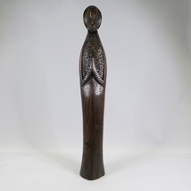 Black Madonna Carved Macassar Ebony 12.5&quot; African Sculpture Vintage Wood... - $297.30