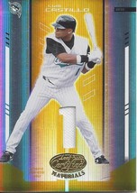 2004 Leaf Certified Materials Mirror Fabric Gold Number Luis Castillo 123 18/25 - £5.89 GBP