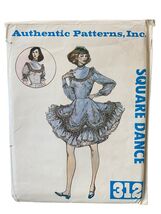 Authentic Patterns 312 Square Dance Dress Sewing Pattern Multi-Size 6 8 ... - $22.52
