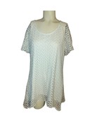 Brittany Black Women&#39;s  White Coloured Long Lace Top 2X Large - $16.27