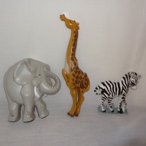 Elephant Zebra Giraffe  Burwood Products Wall Plaque Nursery Room Plastic 1995 - £13.26 GBP