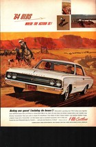 1963 Print Ad Oldsmobile F-85 Cutlass 1964  cowboy calf roping NOSTALGIC B6 - £20.08 GBP