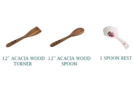 Pioneer Woman ~ FRONTIER SPECKLE MERLOT Spoon Rest ~ Two (2) Acacia Wood... - $25.00