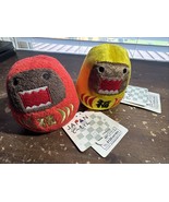 Sekiguchi Domo-kun Red and White Daruma Set Plush Doll NHK Toy Japan New... - $54.95 CAD