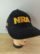 NRA Hat, Cap Black hat yellow NRA logo hat with American flag  - £7.64 GBP