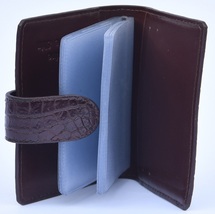 Newly Valentino Violet Multi Card Slots Genuine Crocodile Leather Card H... - $176.39