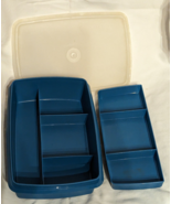 VTG Tupperware Blue Divided Stow-N-Go Sewing Craft Box Organizer 767-13,... - £8.74 GBP