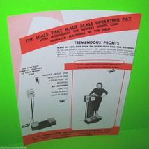 COIN-OP SCALE + FOOT VIBRATOR J F FRANTZ ORIGINAL SALES FLYER Vintage Pr... - $27.90