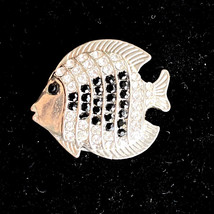 Decorative Removable Rhinestone Fish Cover Silver Tone Snap Button 1&quot; - £7.97 GBP
