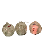 Spun Glass Globe Ornaments Santa Snowman Angel Clear Gold Changing Color... - €16,16 EUR