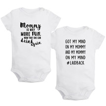 Mom Is Way More Fun Now That She Can Drink Romper Baby Bodysuit Infant Jumpsuit - £14.60 GBP