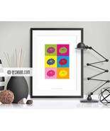 Kisses Print, Artistic Poster, Pop Art, Colored Lips, Melting Kisses, Ar... - $12.00+