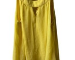 ab Studio Dressy Tank Top  Womens Size 8 Yellow Sleeveless Key Hole Semi... - $10.86
