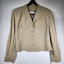 Tan Silk Blazer / Jacket NWT Dana Buchman Sz 14  - £55.37 GBP