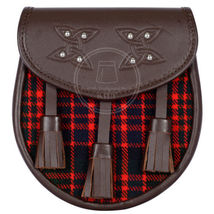 Scottish Real Leather Macdonald Semi Dress Sporran and Chain Belt - £27.97 GBP