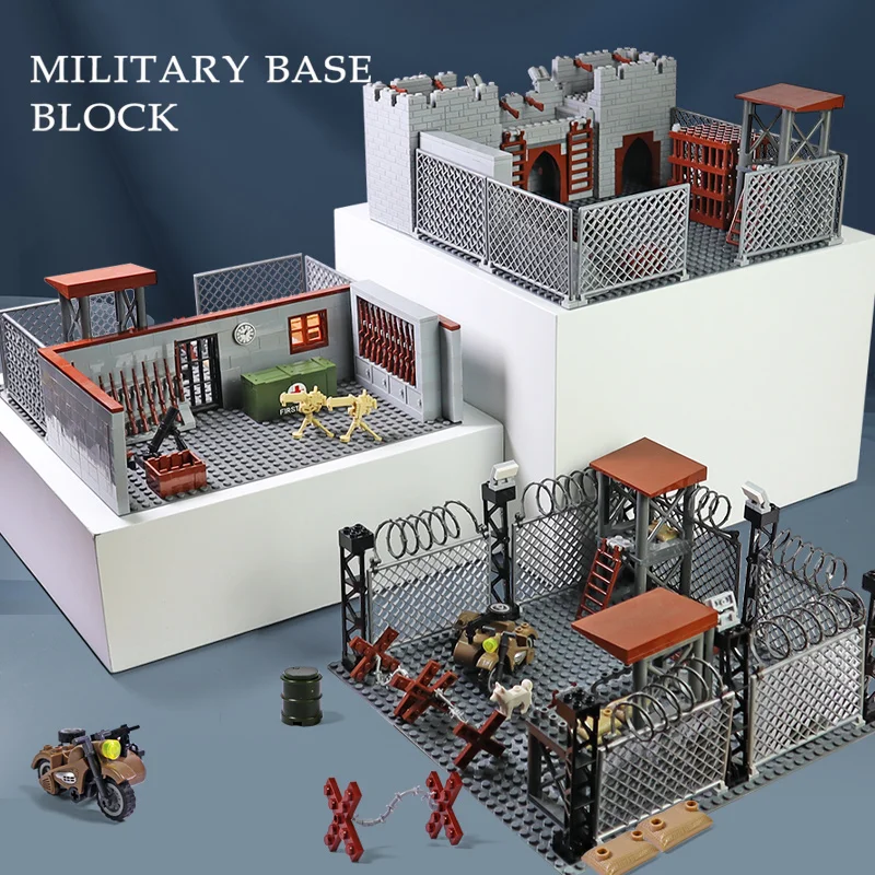 MOC Military Base Building Blocks Weapons House Blocks Toys for Boys Com... - $22.38+