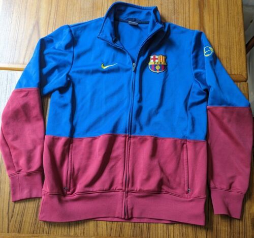 FC BARCELONA FOOTBALL BLUE RED JACKET ORIGINAL NIKE 355036-496 MEN SIZE L Large - $48.37