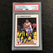 1991 NBA Hoops #26 BJ Armstrong Signed Card AUTO PSA Slabbed Bulls - £63.26 GBP