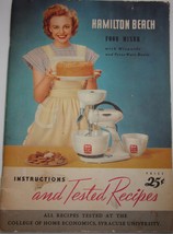 Hamilton Beach Food Mixer Instructions &amp; Tested Recipes Cookbook Vintage 1948 - £5.61 GBP