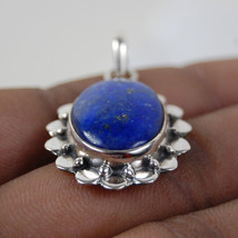 925 Sterling Silver Lapis Lazuli Gems Handmade Pendant Necklace Women PSV-1676 - £22.20 GBP+