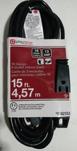 Utilitech 15-ft 16/3 3-Prong Indoor Sjt Light Duty General Extension Cord - £14.49 GBP