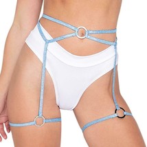 Iridescent Waist Belt Attached Leg Garters O Rings Strappy Harness Shimmer 6027 - £18.39 GBP