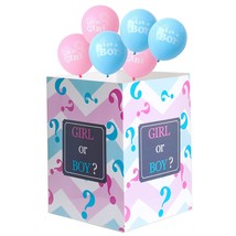 Gender Reveal Balloon Box With 6Pcs Latex Balloons Funny Idea For Boy Girl Gende - £29.61 GBP