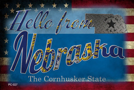 Hello From Nebraska Novelty Metal Postcard - £12.71 GBP