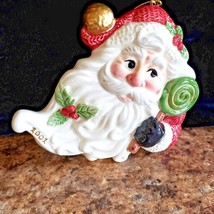 Fitz and Floyd Sugar Plum Christmas Santa Hanging Ornament 2001 with Box... - $8.90