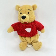 Valentine Winnie the Pooh Heart Sweater Disney Plush Bean Bag Stuffed Be... - £6.19 GBP