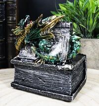 Celtic Beowulf Dragon Trapped In Tombstone Small Jewelry Trinket Box Fig... - $14.99