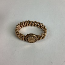 Antique Gold Picture Locket Sweetheart Bracelet W/ Pic Of Black &amp; White ... - $74.25