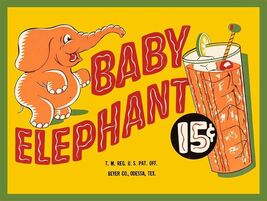 Baby Elephant 15c Soda Metal Advertisement Sign - $49.95