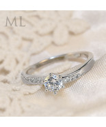 0.90 Carat ROUND CUT Engagement Promise RING Real Solid 925 Silver All S... - €50,49 EUR