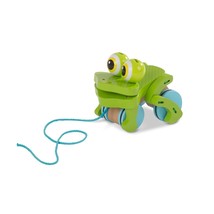 Melissa &amp; Doug First Play Frolicking Frog Wooden Pull Toy - Developmental Duck P - £31.96 GBP