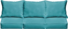 Aqua Blue Mozaic Azpcset4359 Swavelle Corded Outdoor Sofa Set, 23&quot; X 25&quot; X 5&quot; - £355.20 GBP