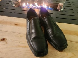 ECCO Leather Men&#39;s Dress Slip On Shoes Helsinki Black Noir Size 12   46 - $59.40