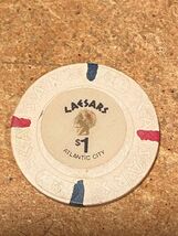 Caesars Atlantic City $1 Casino Chip *Pre-Owned w/Wear* DTC - $7.99