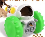 NEW Interactive Robot Pet Dog Treat Food Dispenser w/ wheels green &amp; white - £10.18 GBP