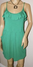 LUSH Women&#39;s Green Ruffle Neckline Spaghetti Strap Dress Size: S - $16.82